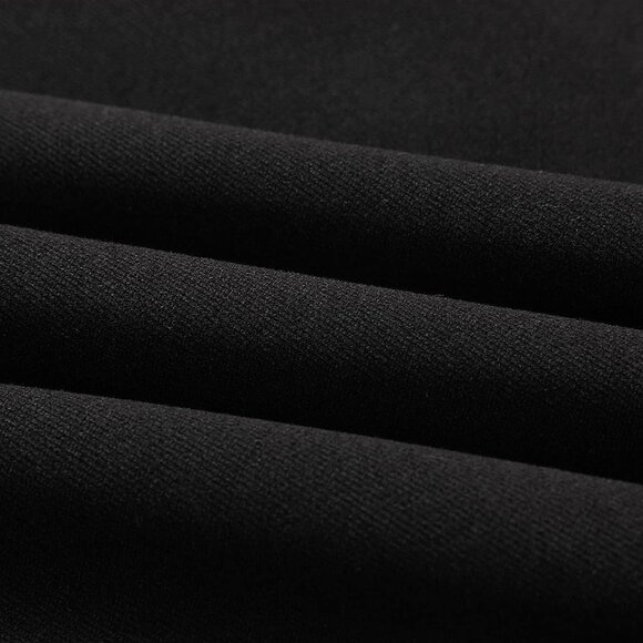 Womens LongPure Black Elastic Waist A-Line Pleated Tartan Long Plaid Wool Skirts - Picture 4 of 5